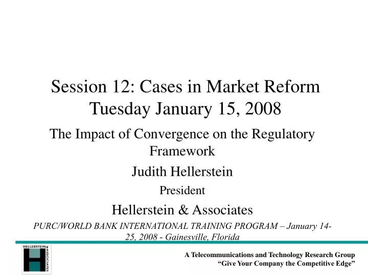 session 12 cases in market reform tuesday january 15 2008
