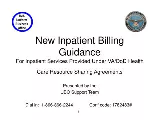 New Inpatient Billing Guidance For Inpatient Services Provided Under VA/DoD Health Care Resource Sharing Agreements