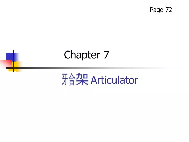 chapter 7 articulator
