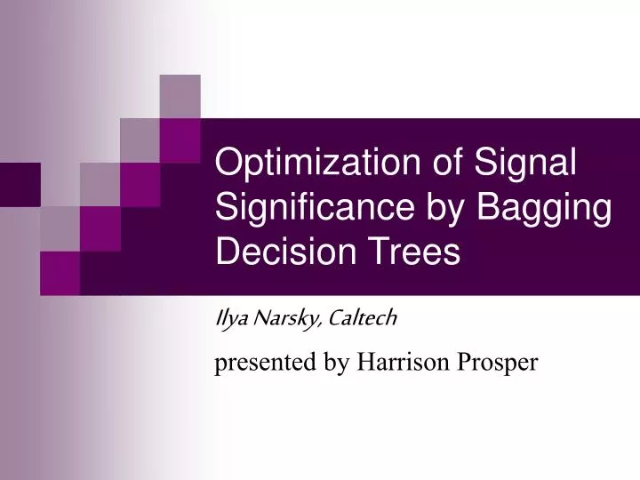 optimization of signal significance by bagging decision trees