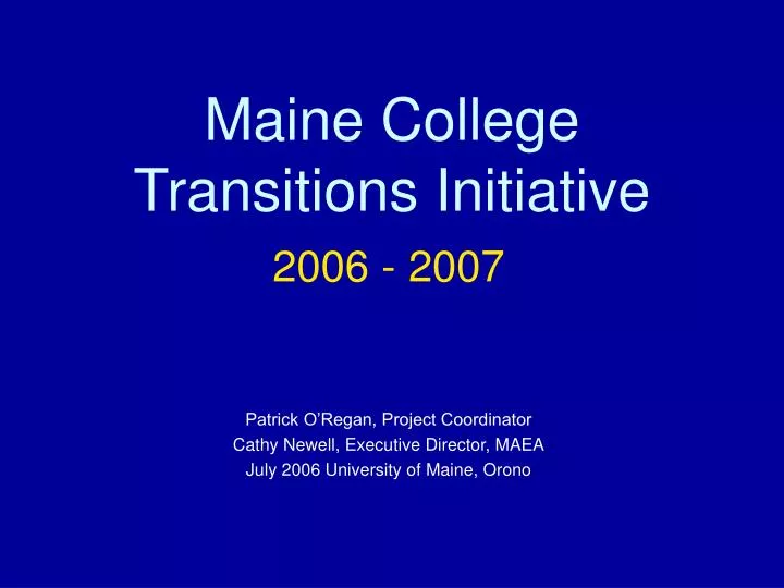maine college transitions initiative
