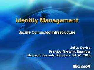 Identity Management Secure Connected Infrastructure