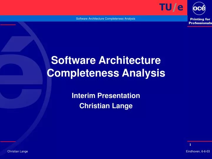 software architecture completeness analysis