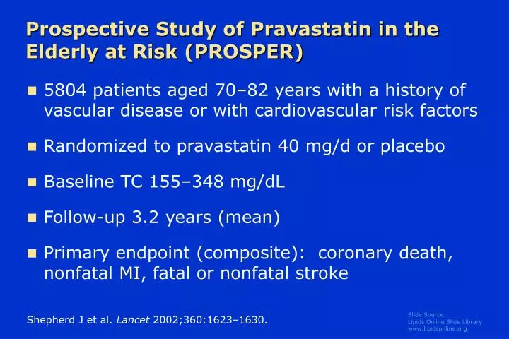 prospective study of pravastatin in the elderly at risk prosper