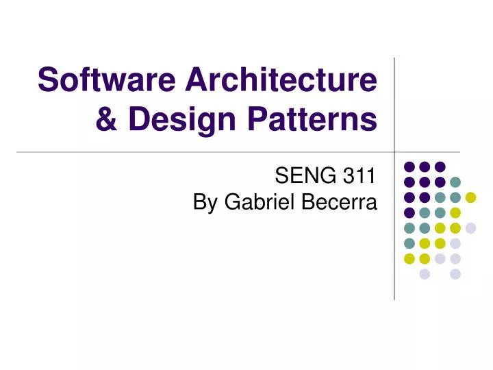 software architecture design patterns