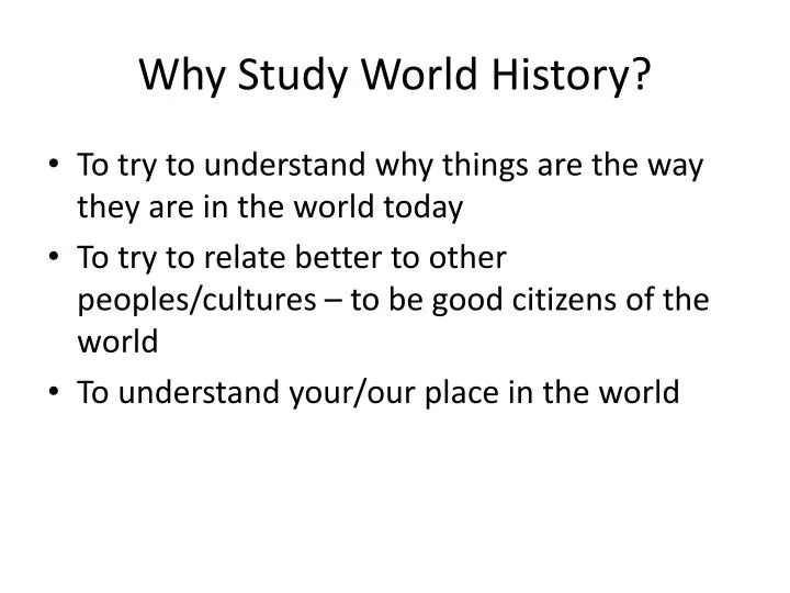 why study world history