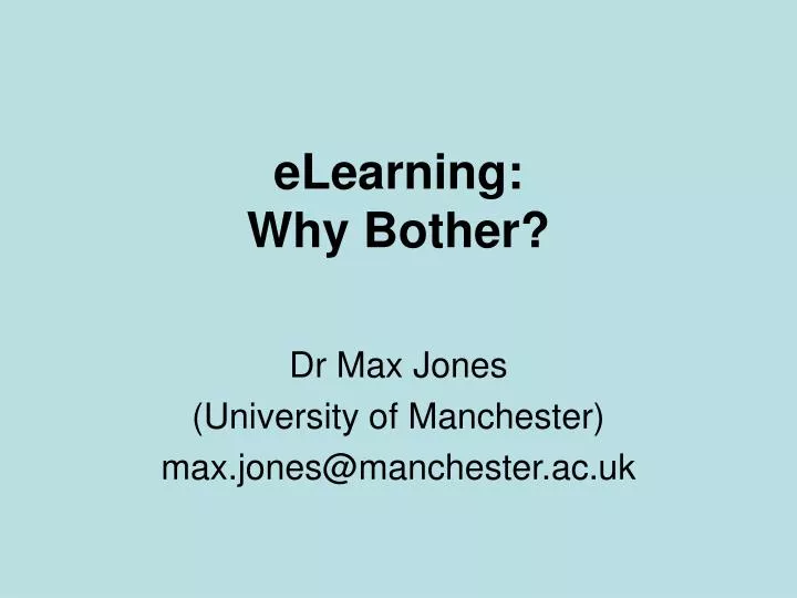elearning why bother