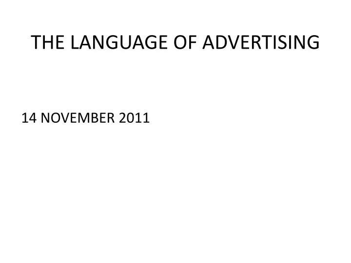 the language of advertising
