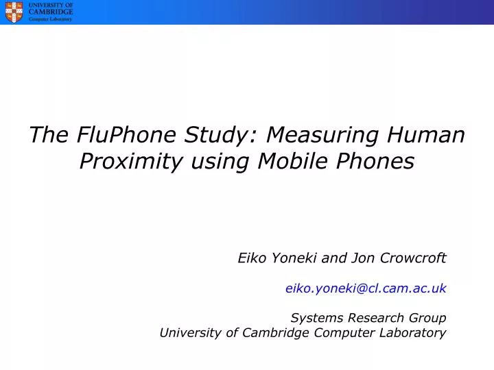 the fluphone study measuring human proximity using mobile phones