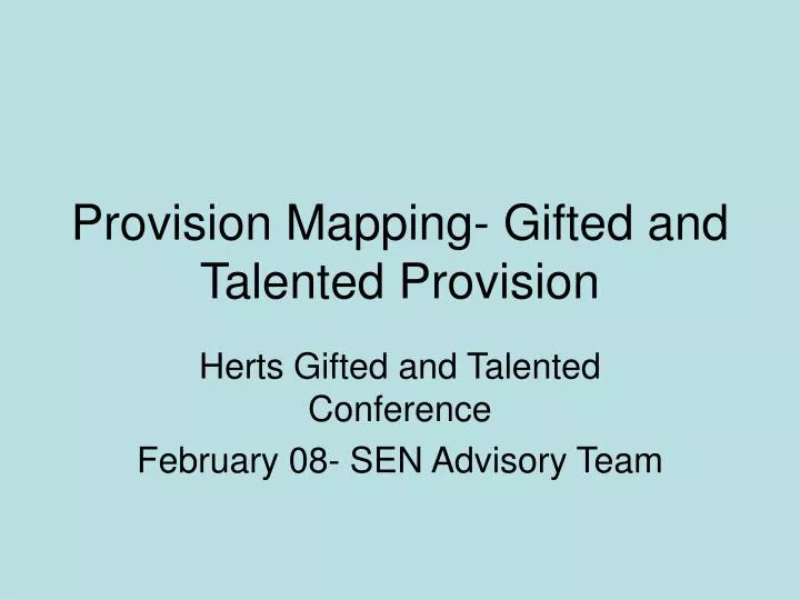 provision mapping gifted and talented provision