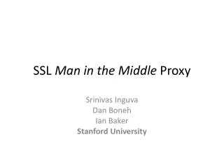SSL Man in the Middle Proxy