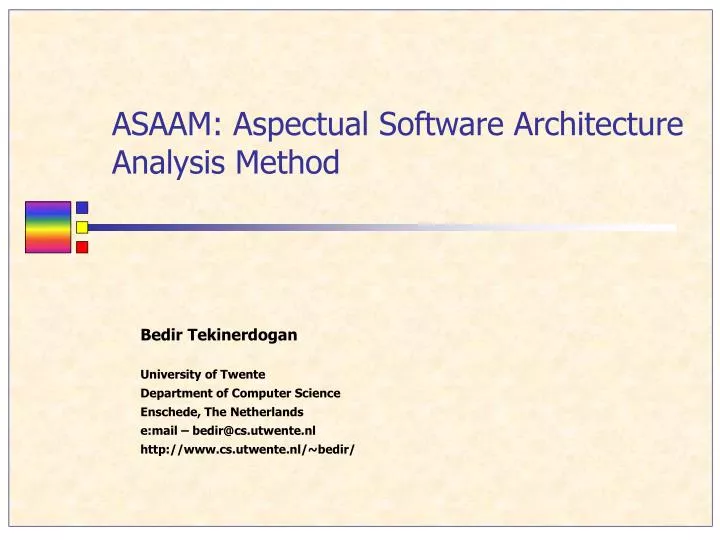 asaam aspectual software architecture analysis method