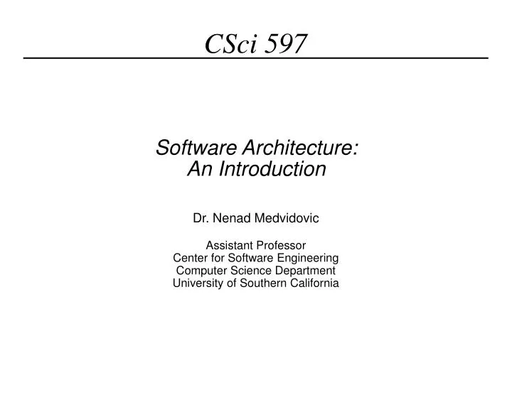 software architecture an introduction