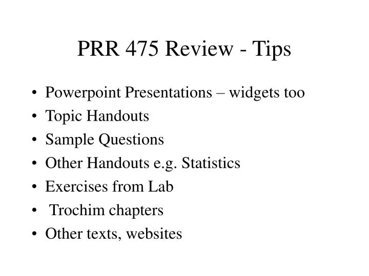 prr 475 review tips