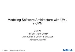 Modeling Software Architecture with UML + CPN