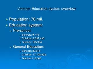 Vietnam Education system overview