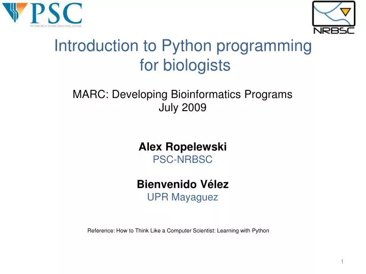 introduction to python programming for biologists