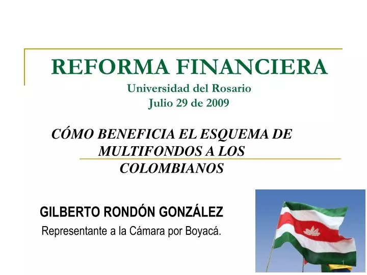 reforma financiera universidad del rosario julio 29 de 2009