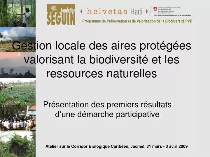 gestion locale des aires prot g es valorisant la biodiversit et les ressources naturelles
