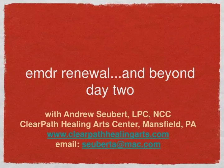 emdr renewal and beyond day two