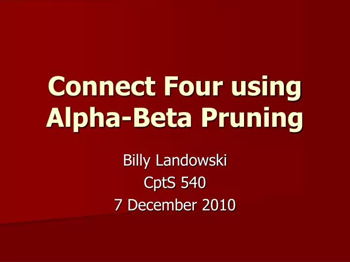 connect four using alpha beta pruning
