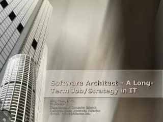 Software Architect – A Long-Term Job/Strategy in IT
