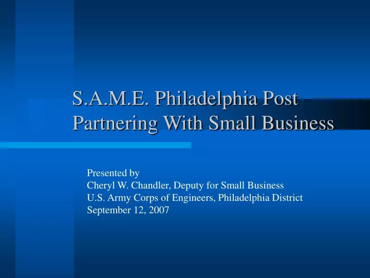 s a m e philadelphia post partnering with small business