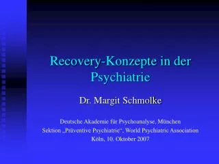 recovery konzepte in der psychiatrie