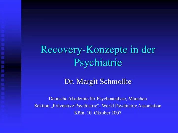 recovery konzepte in der psychiatrie