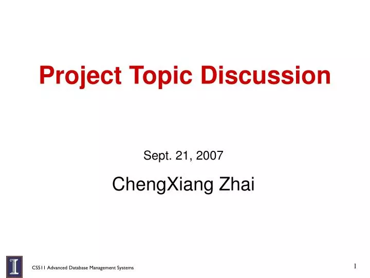project topic discussion