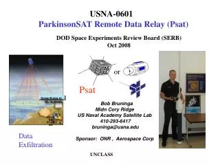 Bob Bruninga Midn Cory Ridge US Naval Academy Satellite Lab 410-293-6417 bruninga@usna Sponsor: ONR , Aerospace Corp