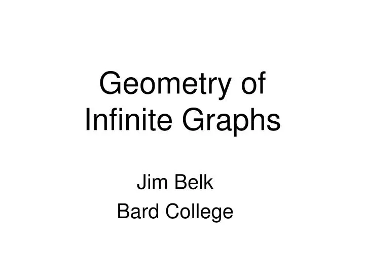 geometry of infinite graphs