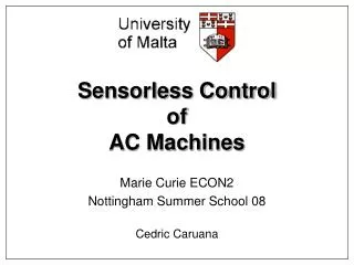 Sensorless Control of AC Machines
