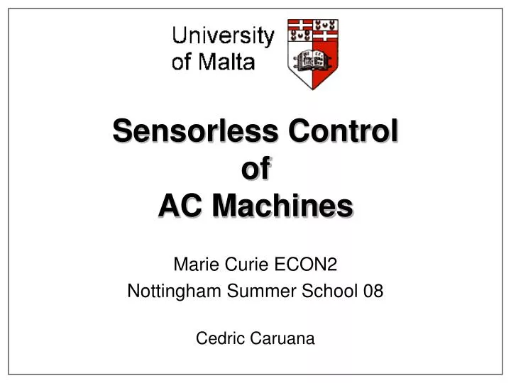 sensorless control of ac machines