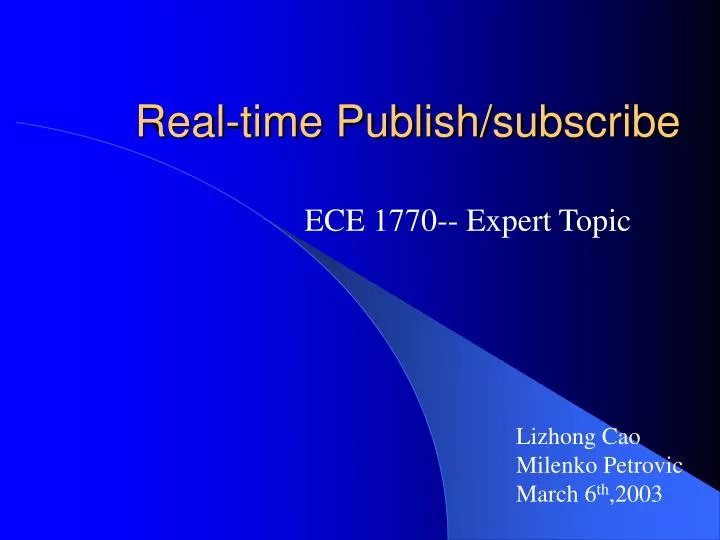 real time publish subscribe