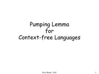 Pumping Lemma for Context-free Languages