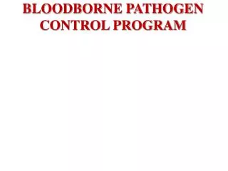 bloodborne pathogen control program
