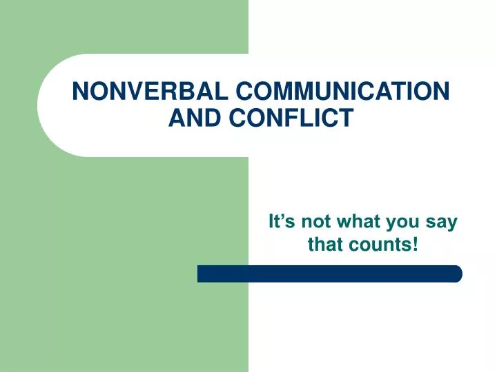 nonverbal communication and conflict