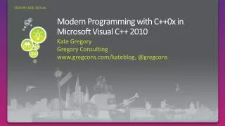 Modern Programming with C++0x in Microsoft Visual C++ 2010