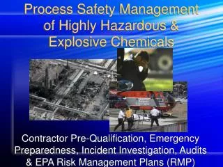 Process Safety Management of Highly Hazardous &amp; Explosive Chemicals