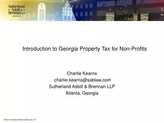 Introduction to Georgia Property Tax for Non-Profits