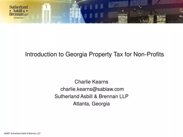 introduction to georgia property tax for non profits