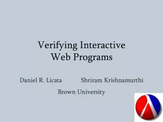 Verifying Interactive Web Programs