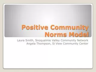 Positive Community Norms Model