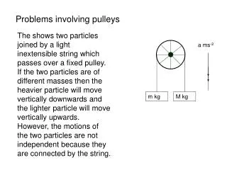 Problems involving pulleys