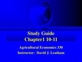 Study Guide Chapter1 10-11