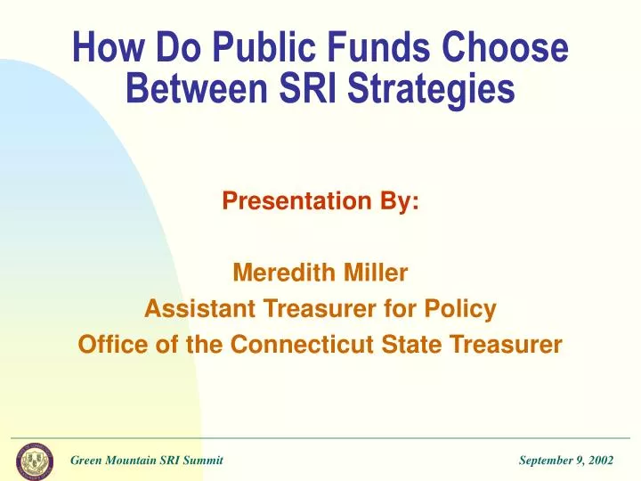 how do public funds choose between sri strategies