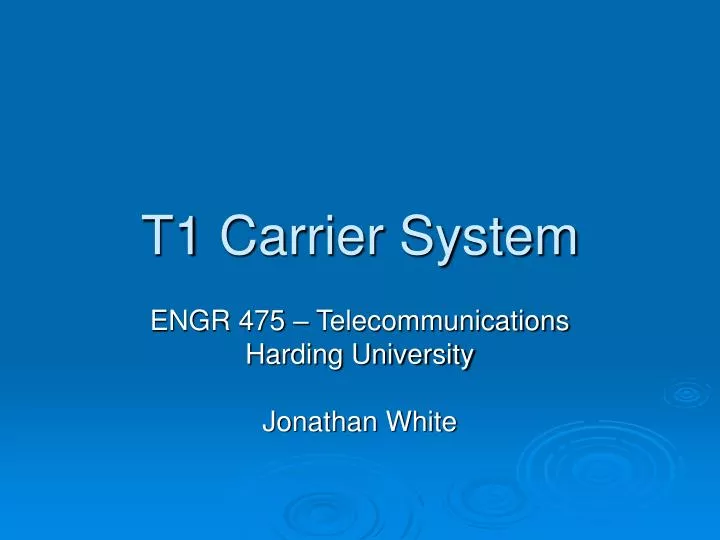 t1 carrier system