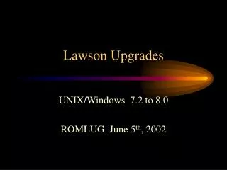 Lawson Upgrades