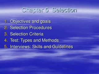 Chapter 5 Selection